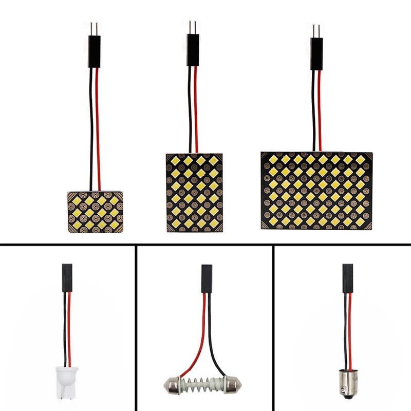 1pcs Lâmpada led Festoon Cúpula Para Carro Canbus C5W T10 BA9S Soquete 12/24/48 SMD 2835 Chip Sem Erro De Leitura Interior Automática