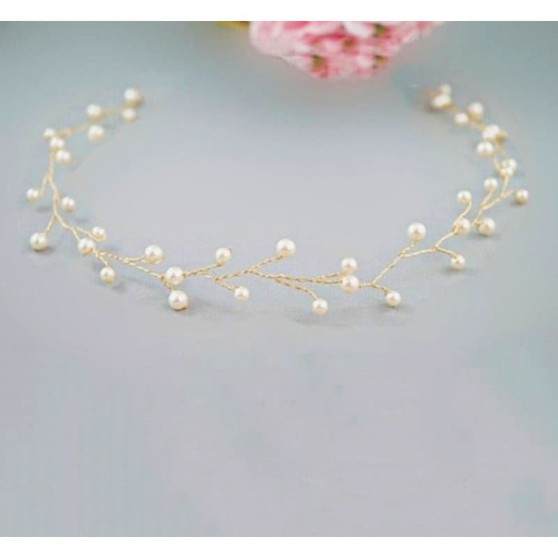 Tiara Coroa Grinalda Maleável Noivas ,Daminhas,Debutantes Em Perolas