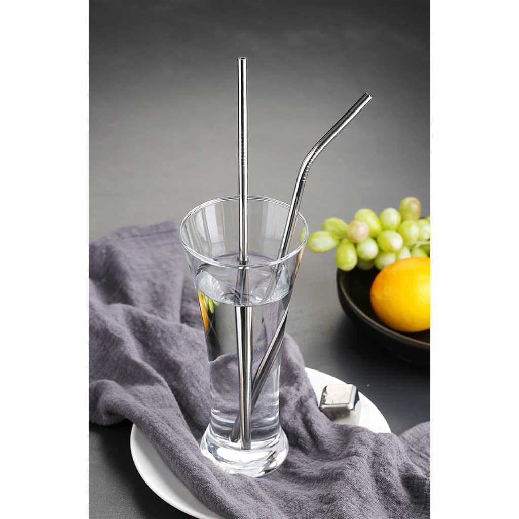 Kit 2 Canudos Inox Reutilizáveis Ecológico /1 Escova Limpeza