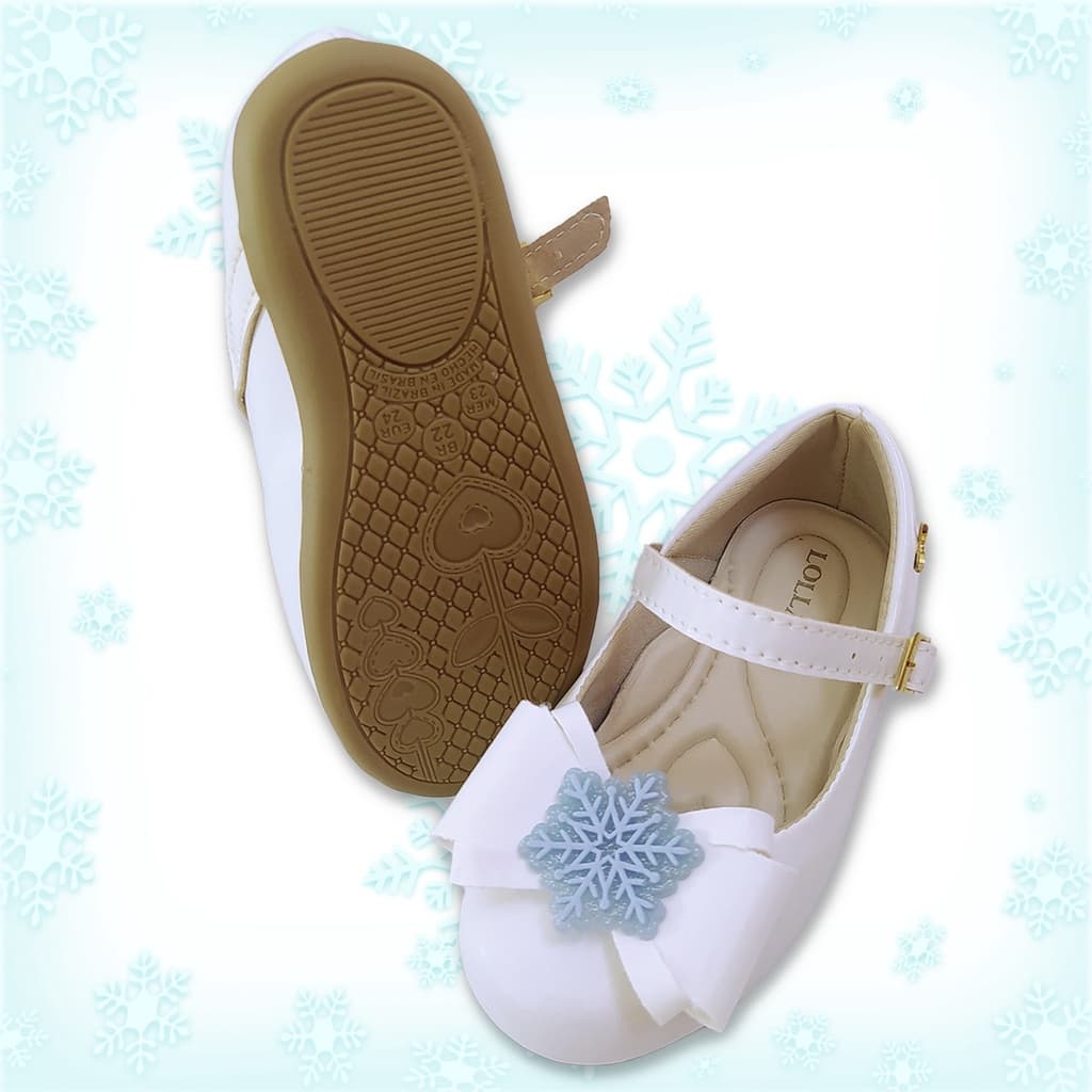 Sapatilha Menina Perrsonalizada Sandália Feminina Infantil Enfeites de Personagens Floco de Neve
