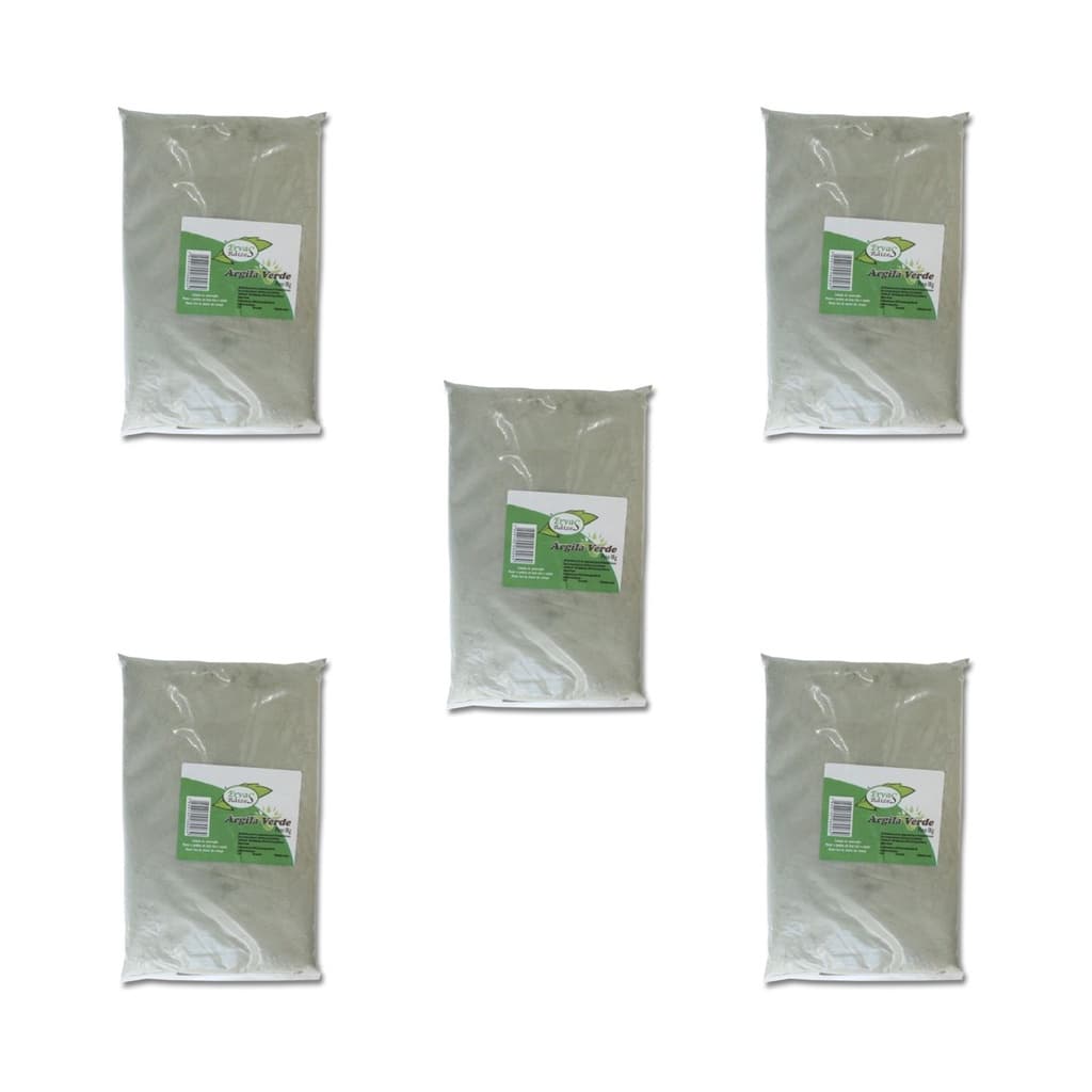 Kit Argila Verde 5kg 100% Pura Ervas E Raízes