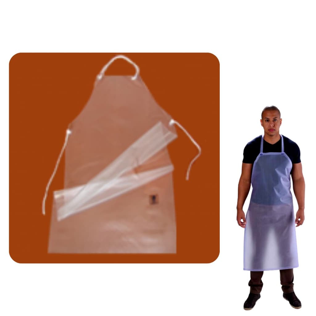 Avental Vinil Transparente para Cozinha Limpeza Proteção Frontal Laboratórios Impermeável Açougueiro Fosco Translúcido
