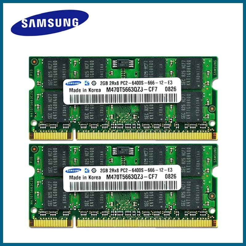 Samsung 4gb 2x 2gb Pc2-6400 Ddr2-800Mhz Notebook Para RAM