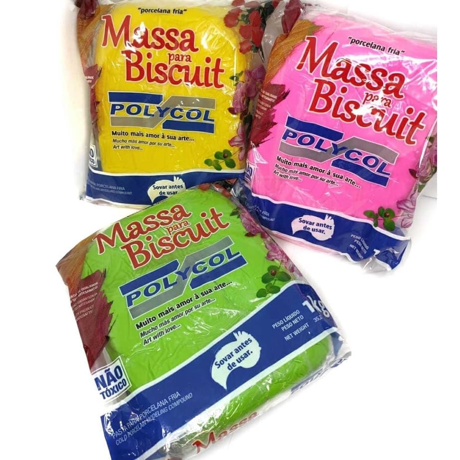 Massa de Biscuit Colorida Polycol 1 KG