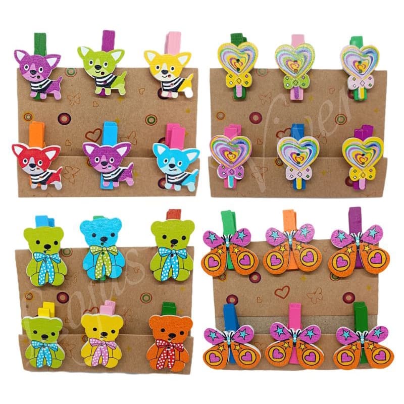 Mini Prendedor Decorado c/6 Unidades