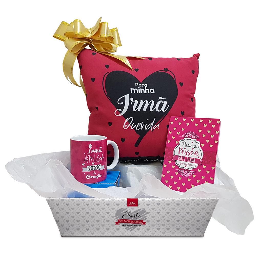 Kit De Presentes - Para Irmã Amiga Querida Almofada E Caneca