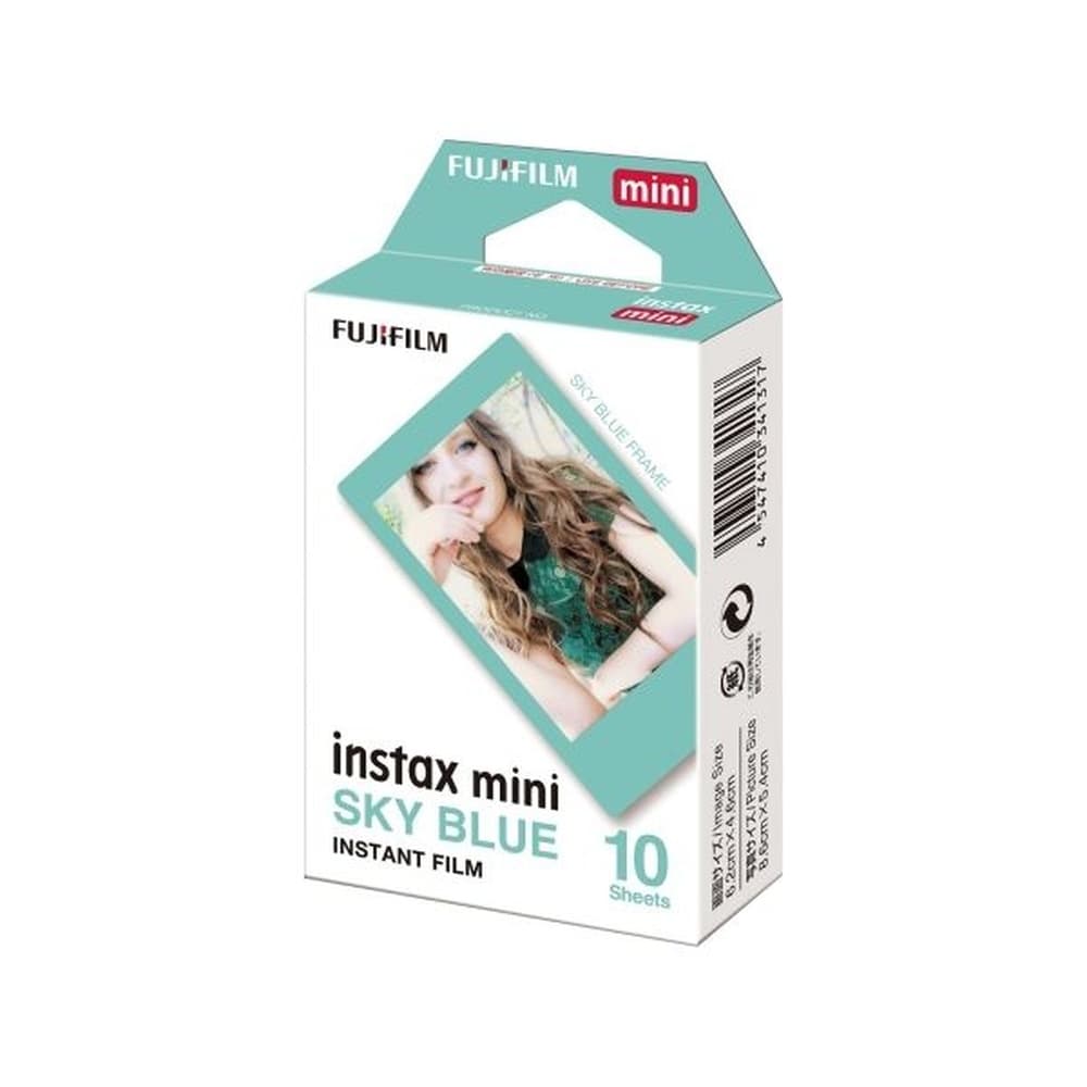 Filme instantâneo Fujifilm Instax Sky Blue com 10 poses