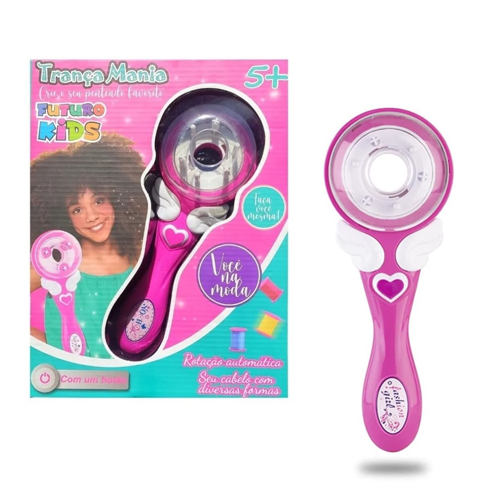 Kit Trancador De Cabelo Tranca Mania Penteados Brinquedo Automatico Eletrico