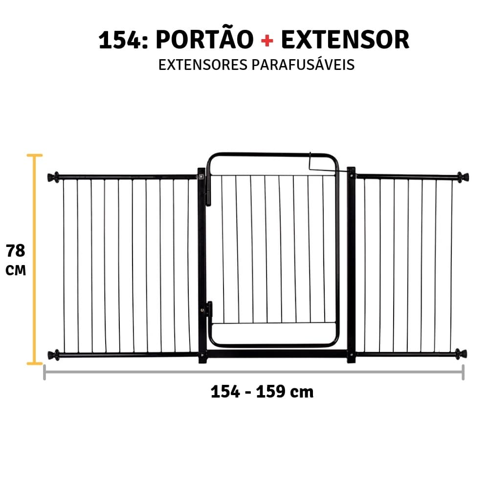 Grade De Porta Portão Proteção Cachorro Criança  154 a 159 Cm