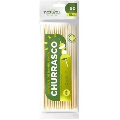 Espeto De Bambu Natural 18cm 50un