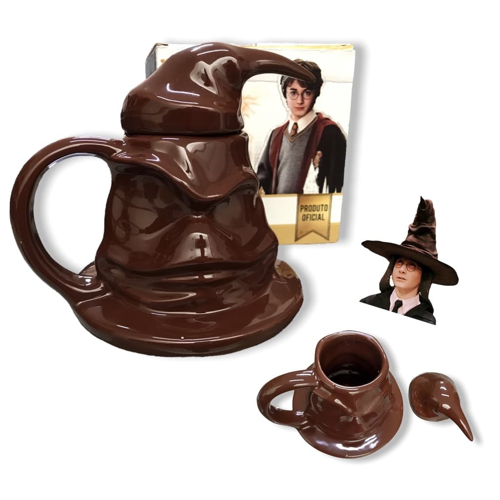 Caneca Harry Potter 3D Chapéu Seletor Produto Oficial Presente Decoração