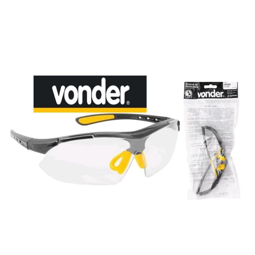Óculos Vonder De Proteção Epi Segurança Visão Tático lente policarbonato incolor