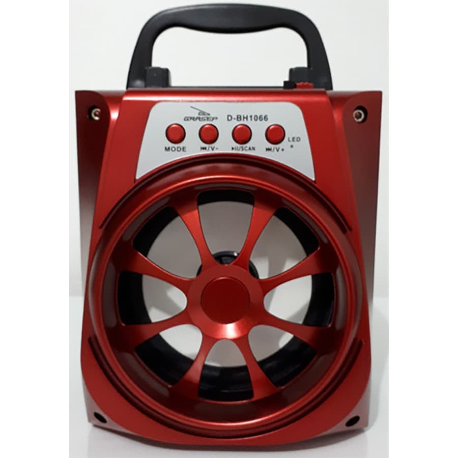 CAIXA DE SOM D-BH1066 VERMELHA - FM - HIFI - DISPLAY LED