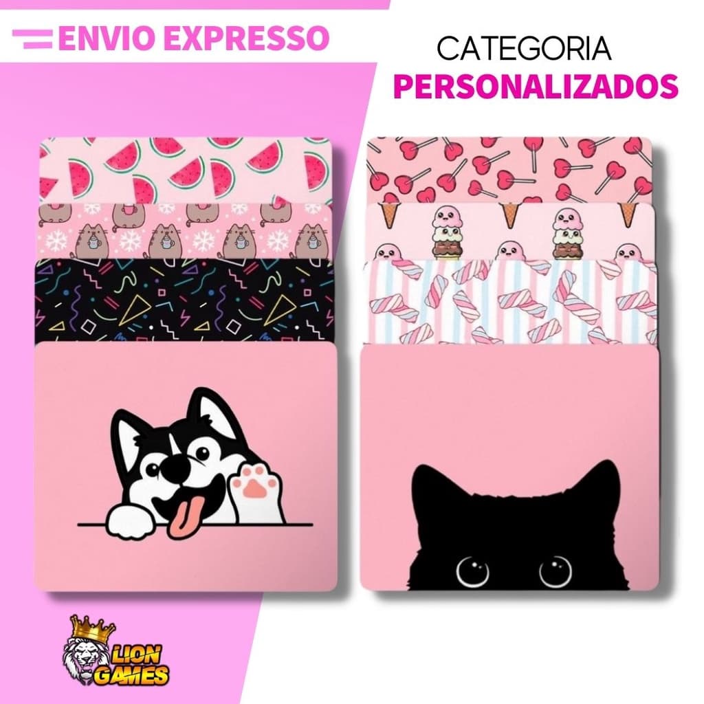 Mouse Pad Estampado Rosa Antiderrapante diversos modelos
