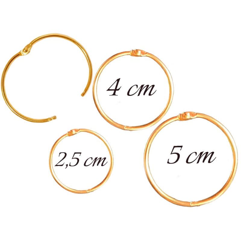 Argola Metal Articulada Dourada Para Encadernação