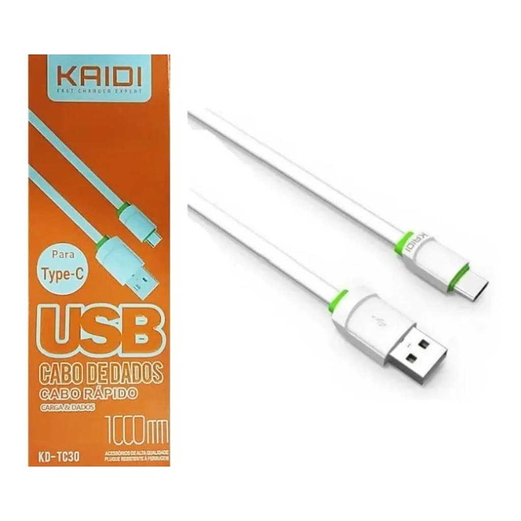 Cabo Carregador Dados Rápido Tipo-C 1 Metro KD-TC30