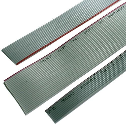 Kit 5 Metros - Cabo Flat 20 Vias 20x28awg Cinza