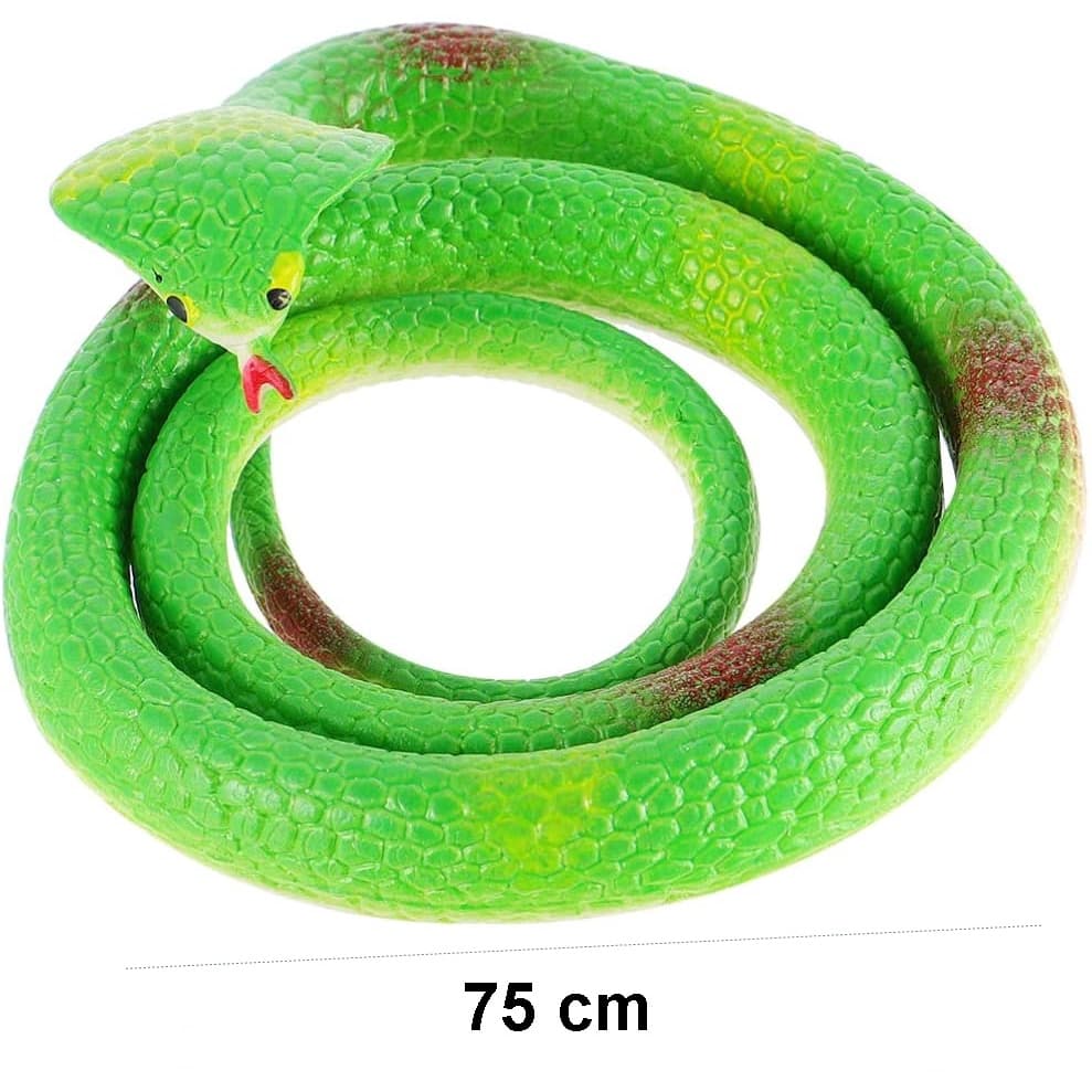 Cobra De Borracha 75 Cm - Verde/Preta/Branca