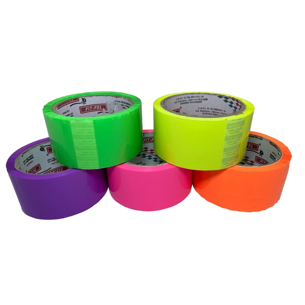 Fita Neon Colorida Decoração e Balada 45m x 48mm