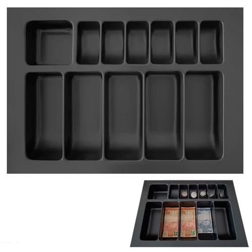 Bandeja Porta notas e moedas 43,2 x 31cm (12 divisórias) PC-10
