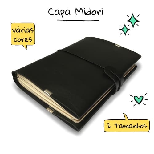 Capa tipo Midori A5 e A6 Várias Cores