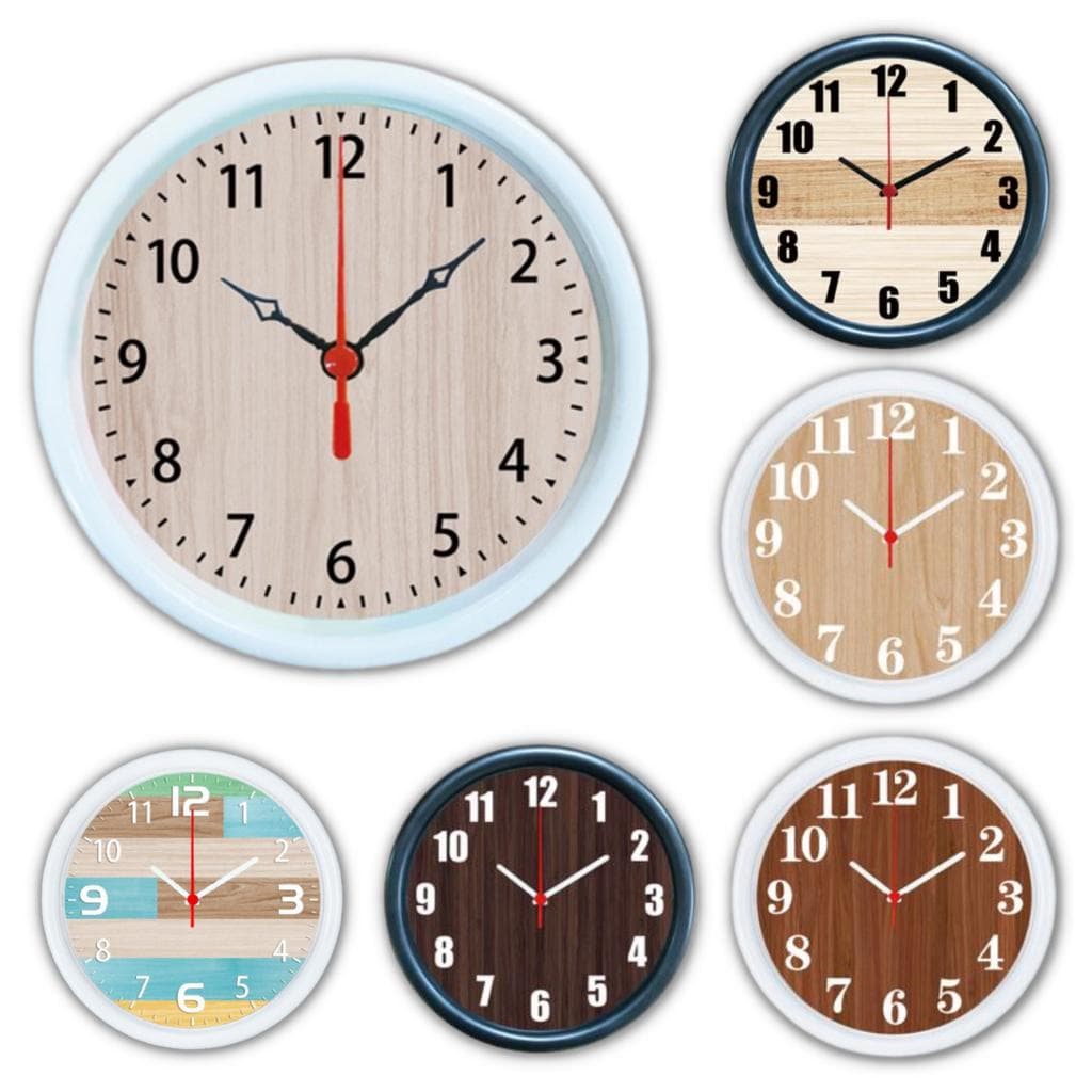 Relógio de Parede Ou Mesa 15cm Redondo ESTILO MADEIRA