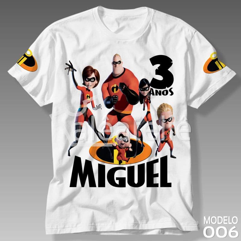 Camiseta Os Incríveis Festa Aniversário Infantil Adulto Personalizada