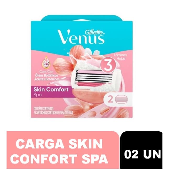 Carga para Aparelhos Depilatório Cartucho Venus Gillette Skin Confort Spa 02un
