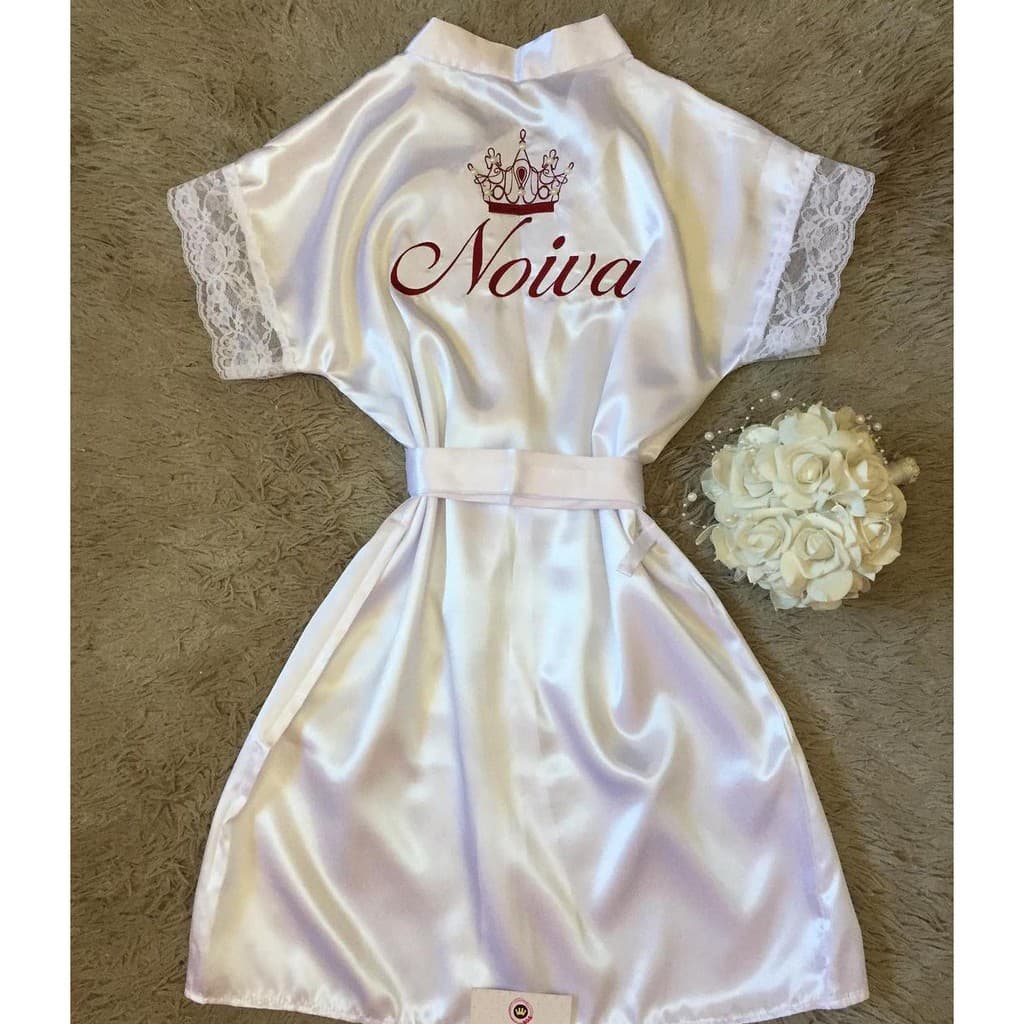 Robe de cetim Bordado Noiva com manga de renda noiva casamento