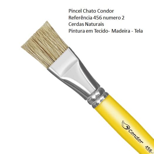 Pincel Chato Pelo Natural 456-2 Condor Artes Madeira Pintura
