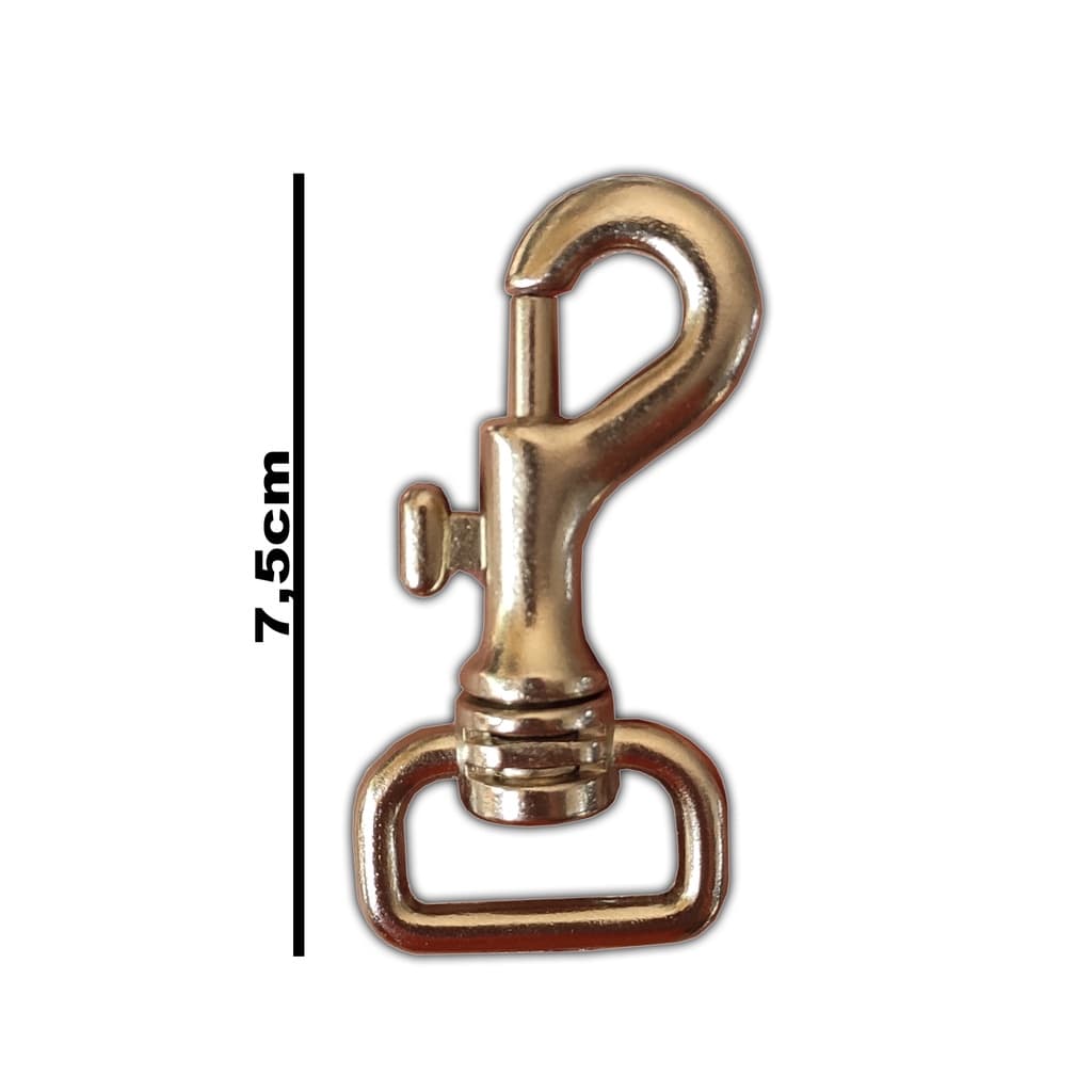 Mosquetão Reforçado 7,5cm  / Deslizante/ Passador Quadrado