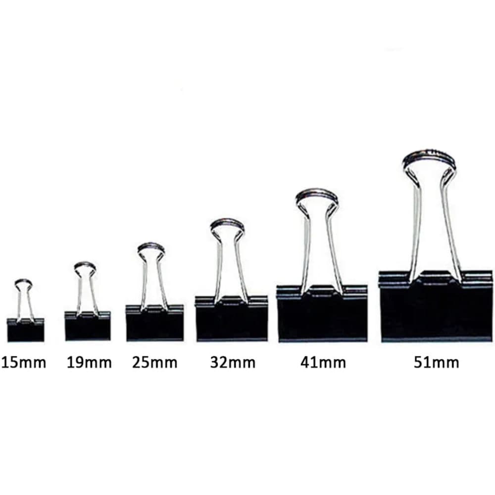 Kit 10 Prendedor Papel em Metal Preto