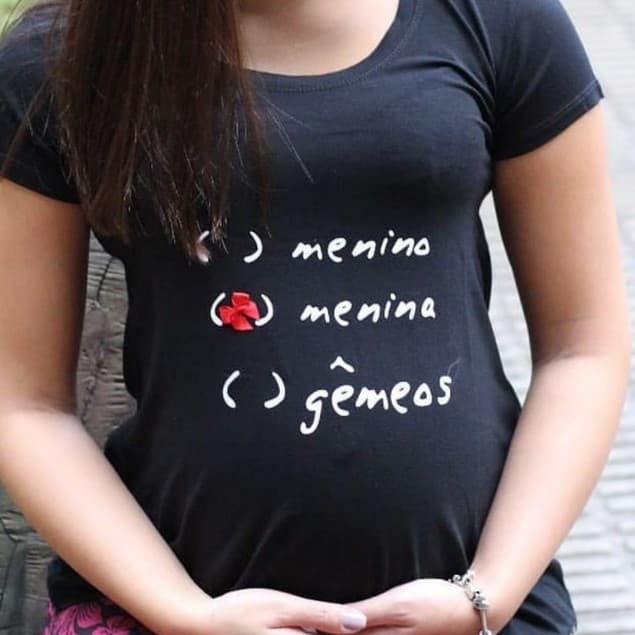 Camiseta T-Shirt Bata Gestante Personalizada Feminina