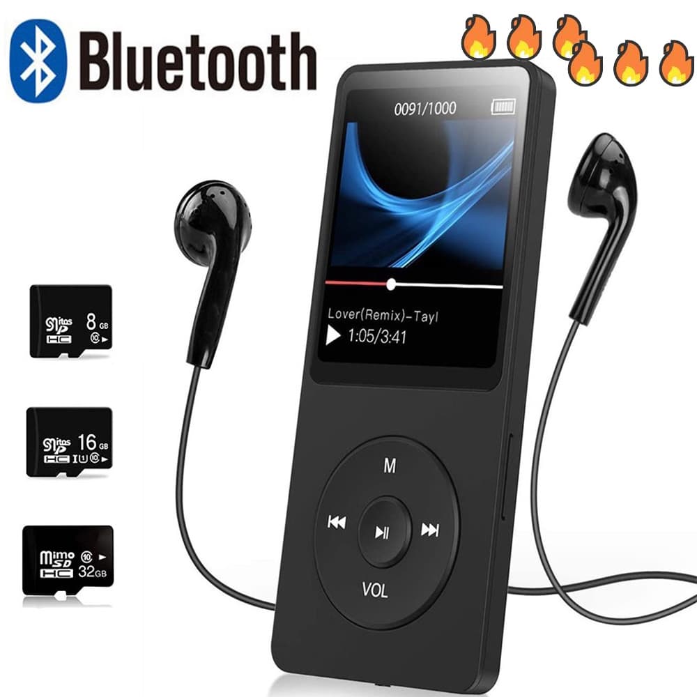 Alto-Falantes Bluetooth 5.0 MP3 Player HIFI De Música Esportiva MP4 Media Rádio FM Gravador De Voz Leitor De E-Book