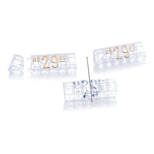 Kit De Preços Para Vitrine 170 Peças - Cristal C/ Dourado