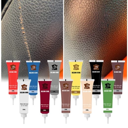 gel Reparador De Couro , 10 Cores , Reparo Cor Complementar , Arranhões , Rachaduras Assento De Carro