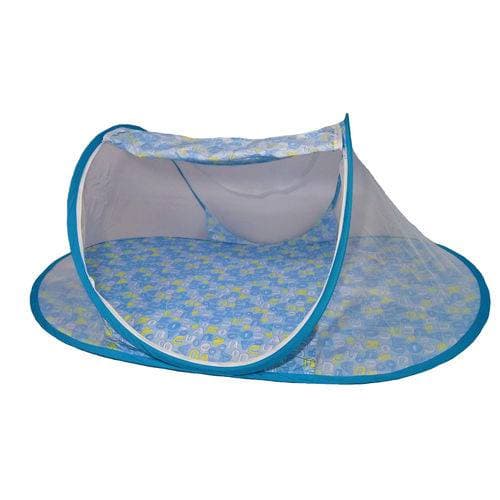 Berço Bebê Mini Portátil Com Mosquiteiro Tule Azul & Rosa