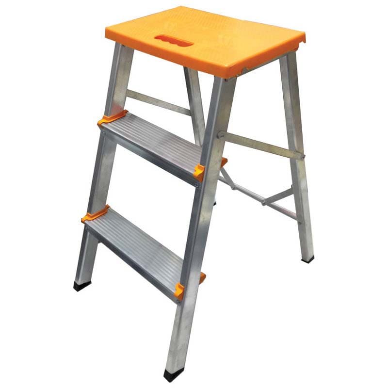 Escada Banqueta Alumínio Domestica 3 Degraus Portátil Ate 100kg