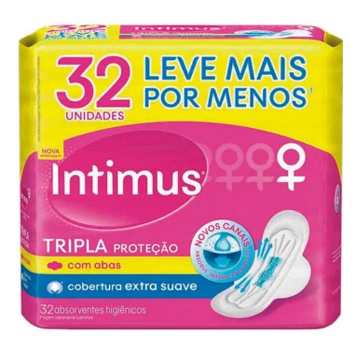 Absorvente Intimus Tripla Proteção Com Abas 32 Unidades