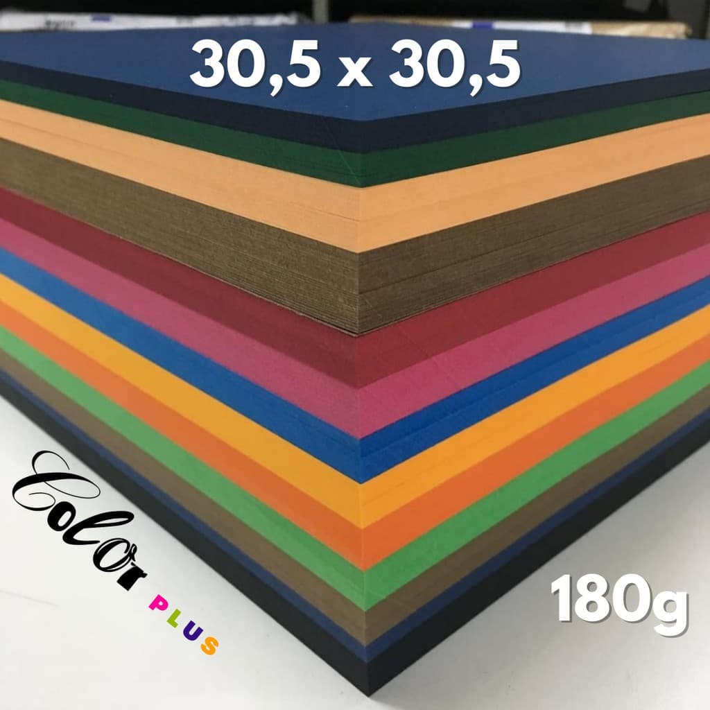 Papel Color Plus Verdadeiro 180g 30,5x30,5 c/ 6 Fls (Variedade de Cores)Blendpaper Formato Scrap 30,5x30,5cm Blend Paper