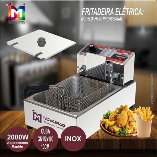 Fritadeira Elétrica Profissional - Fm-5l - 127v - Inovamaq