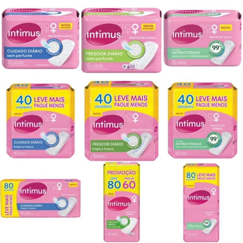 Absorvente Intimus Protetor diário todos 80 40 15
