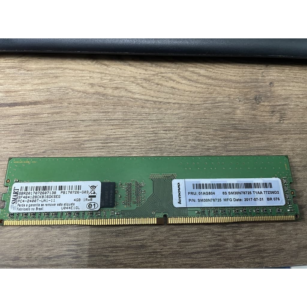 Memória Lenovo 4gb Fru: 01ag804 Sbr2018081703107 Pc4-2400t