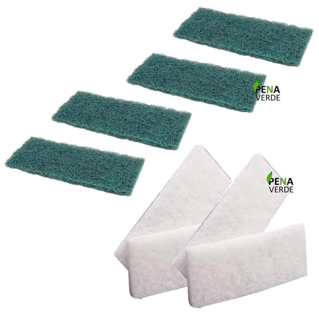 Kit 4 Fibra Verde + 4 Fibras Branca Limpeza Geral Sinteticas