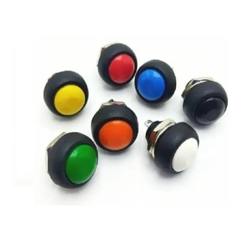 Kit Com 3 / Botão 12mm À Prova D' Água Pbs-33b Preto