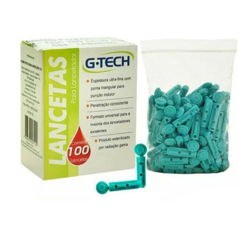 Lancetas Universal Pacote Com 100 unidades Gtech