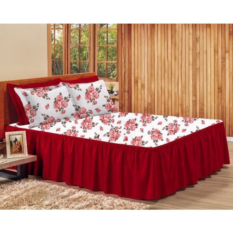 colcha casal estampada floral Oxford com fronhas 2.50x2.60