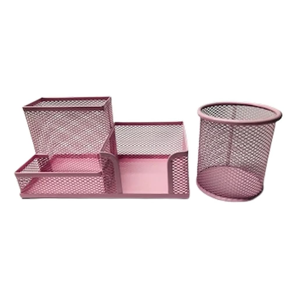 Porta Lápis Porta Caneta De Metal P Escritório Rosa