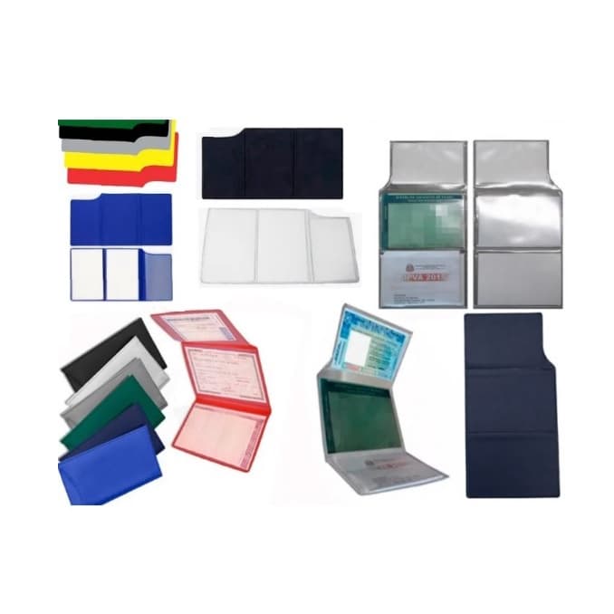 kit 3 Carteira Despachante Tripla Porta Documento Carro Pvc