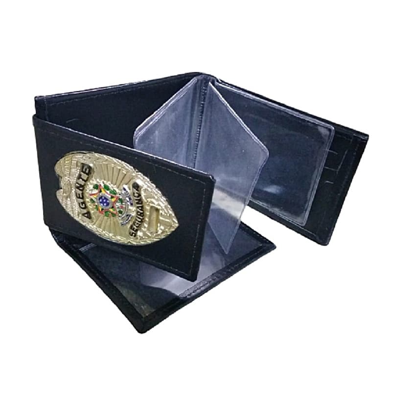 Porta documentos em couro para Agente Segurança